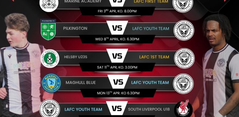 April > May – 1st & Youth Team Fixtures!
